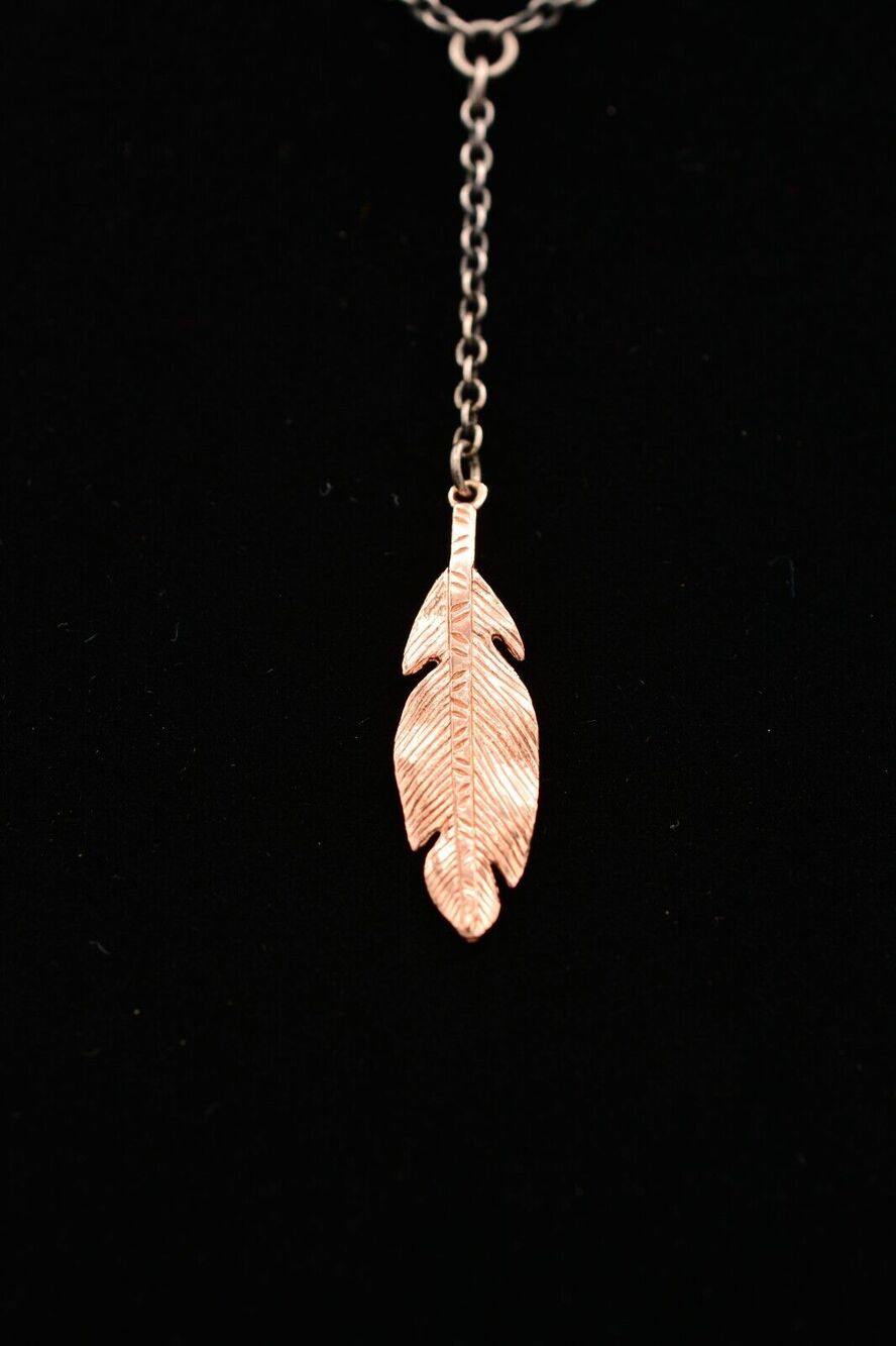 Robert Lee Morris Necklace for Elizabeth And James Silver Rose Gold Leaf Bin2C